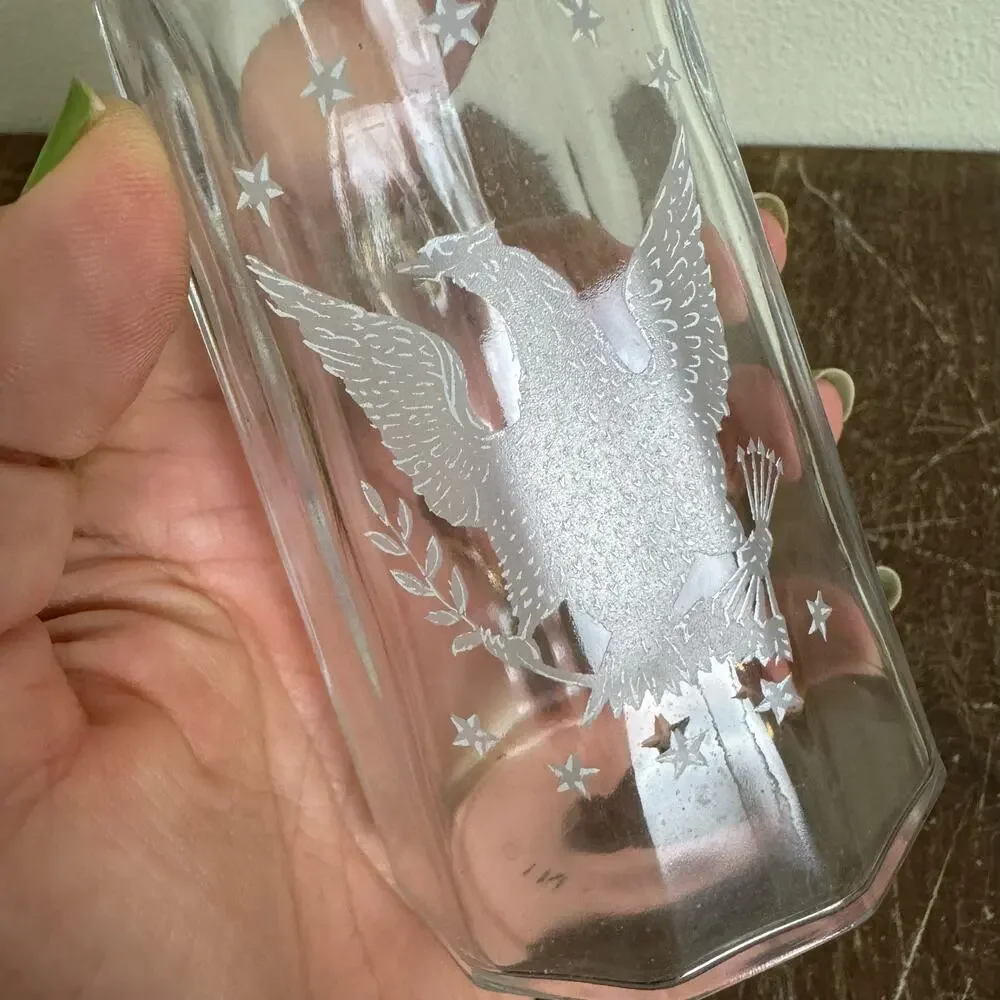Wood Brothers England Clear Glass Jar‎ Liberty Eagle SINGLE salt pepper shaker